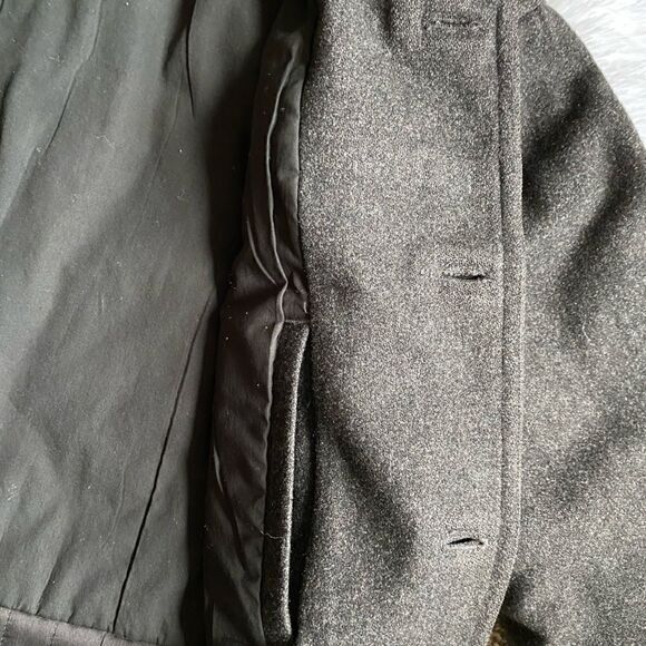 J. Crew Wool Coat Jacket Gray Button Front Lined Mens Size Large Professional - Picture 10 of 11
